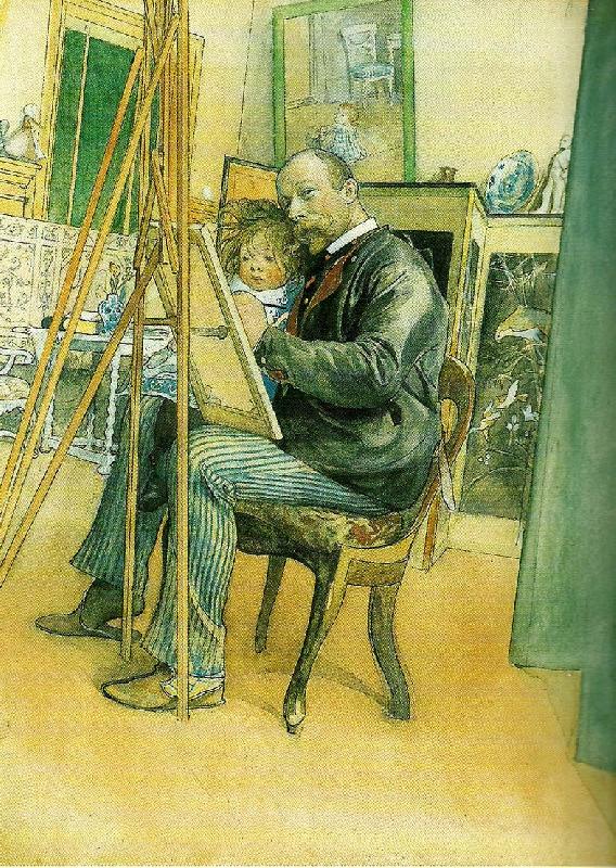 Carl Larsson spegelbild oil painting picture